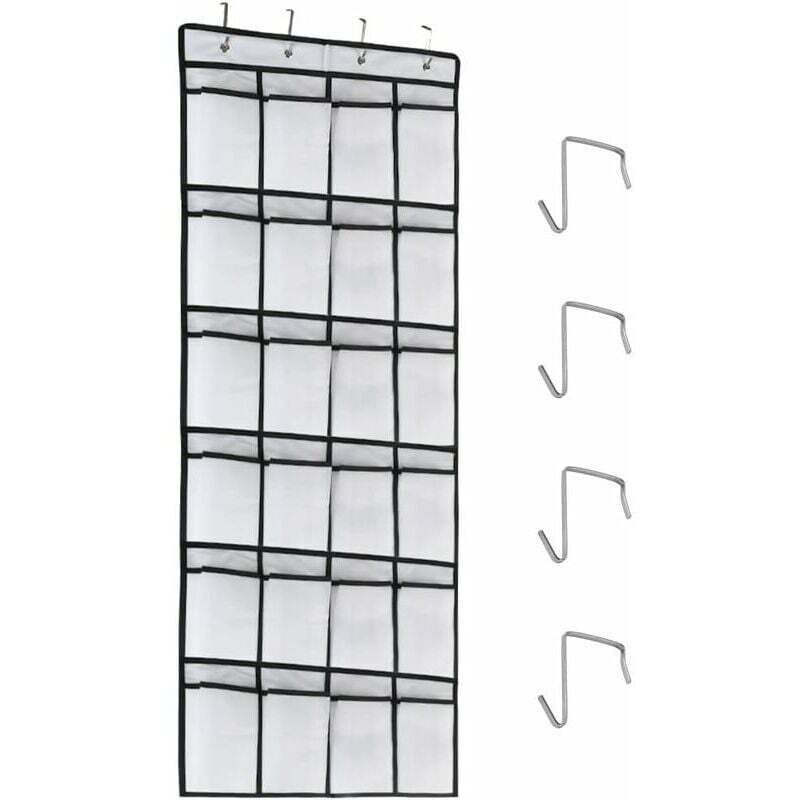 Range-Chaussures à Suspendre sur la Porte 24 Poches Sac de Rangement Chaussures à Suspendre Lavable Tissu Oxford de Haute Qualité Organisateur