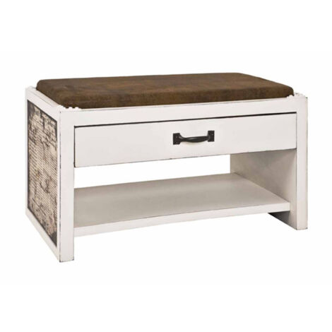Range-Chaussures & Assise "Wall Street" 72cm Blanc