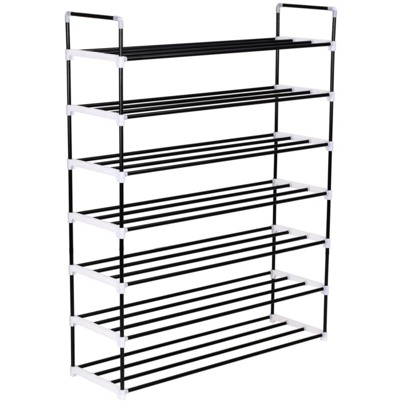 Vidaxl - Range-chaussures avec 7 étagères Métal et plastique Noir
