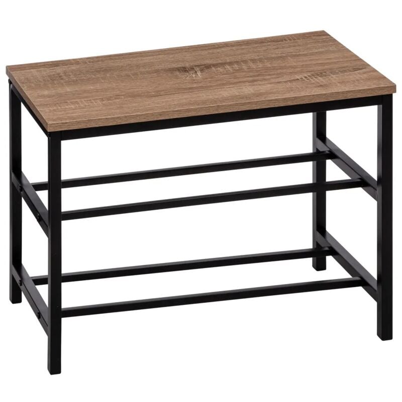 5five Simply Smart - Meuble Range Chaussures Banc 2 niveaux Aliaj Noir Five