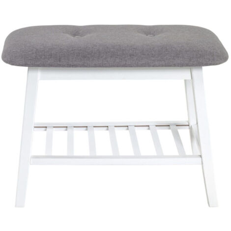 Range-Chaussures & Banc "Bambou" 60cm Blanc