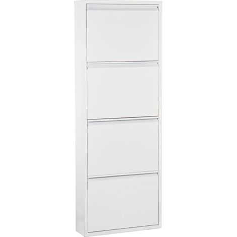 Range chaussures blanc chic pour organisation optimale - Blanc mat