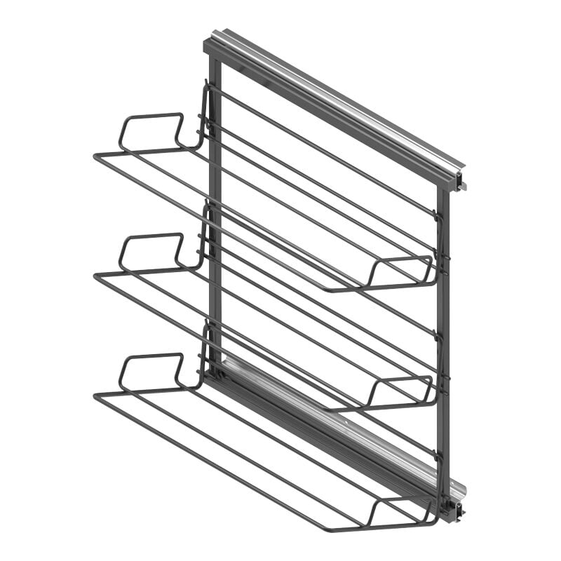Range chaussures coulissant pour dressing - Pour caisson de hauteur mini : 650 mm - Hauteur : 600 mm - Nombre de corbeilles : 3 - menage&confort