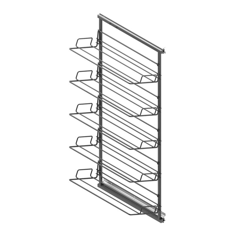 Range chaussures coulissant pour dressing - Pour caisson de hauteur mini : 1200 mm - Hauteur : 1150 mm - Nombre de corbeilles : 5 - menage&confort