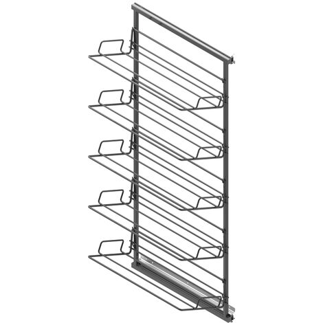 Range chaussures coulissant pour dressing - Pour caisson de hauteur mini : 1200 mm - Hauteur : 1150 mm - Nombre de corbeilles : 5 - MENAGE&CONFORT