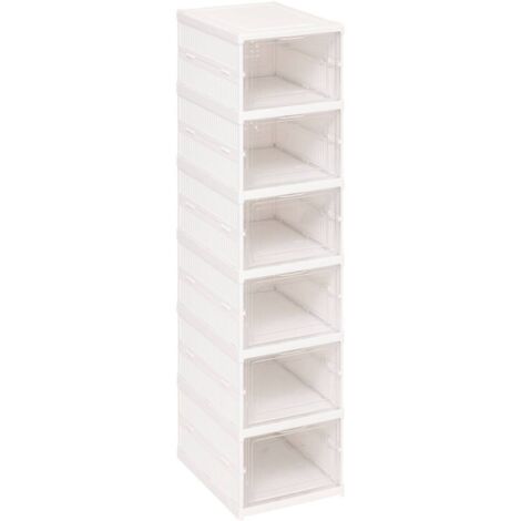 Range-chaussures fold n box 6 paires blanc - 5five