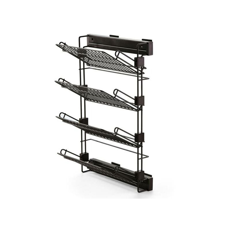 Emuca - Rangement de chaussures latéral extractible Moka, Droite, Peint en moka, Acier, 1 ut. - talla