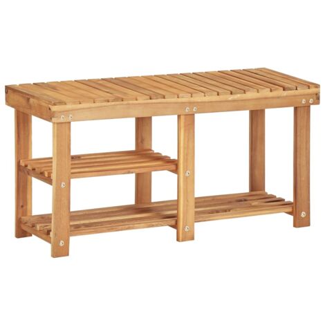 Range-chaussures Meuble à Chaussures  Meuble d'entrée 90x32x46 cm Bois d'acacia massif 33481