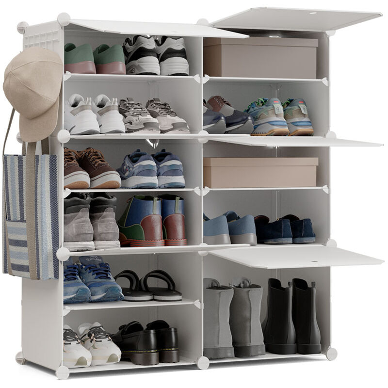 Range-chaussures Modulaire Cube C6 Blanc