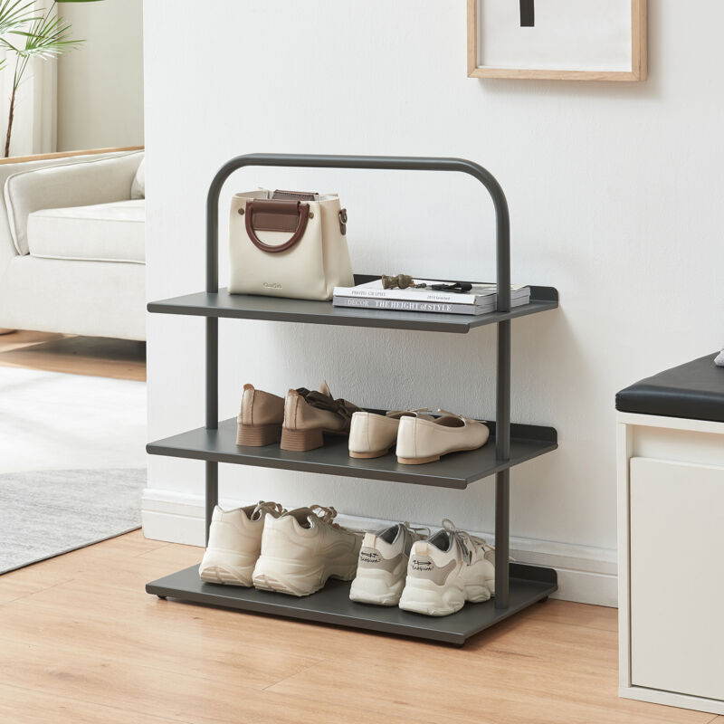 [en.casa] - Range-chaussures Poytya acier laqué 73 x 60 x 32 cm anthracite
