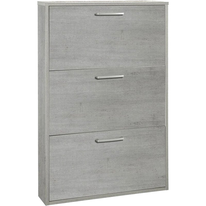 Tagère à Chaussures 3 Rabats Simples Ligne 'Megara' Cm. 15 x 65 x H.100 - Ciment