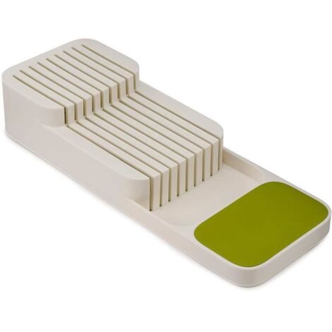 range couteaux,Range Couteaux Tiroir,Ragement de Couteaux de Cuisine PP de qualité alimentaire,Blanc/Vert