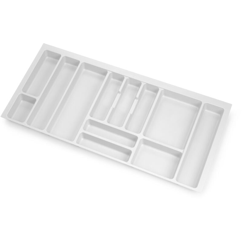 Range-couverts Optima Vertex/Concept, profondeur 500mm, plateau 16mm, module 1.000mm, Plastique, Blanc - Emuca