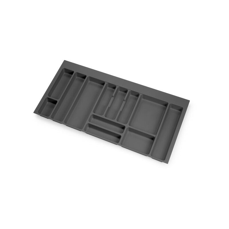 Emuca Range-couvert Optima pour tiroir de cuisine Vertex/Concept 500, module 1000 mm, Panneau 16mm, Plastique, gris anthracite