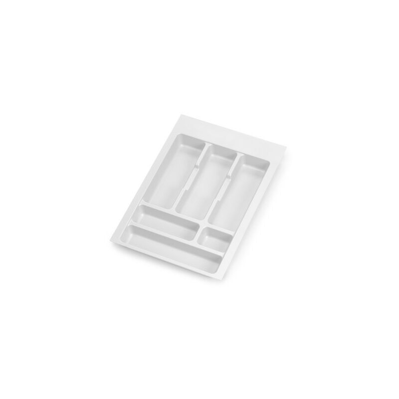 Range-couvert Optima pour tiroir de cuisine Vertex/Concept 500, module 400 mm .Panneau 16mm, Plastique, blanc - Emuca