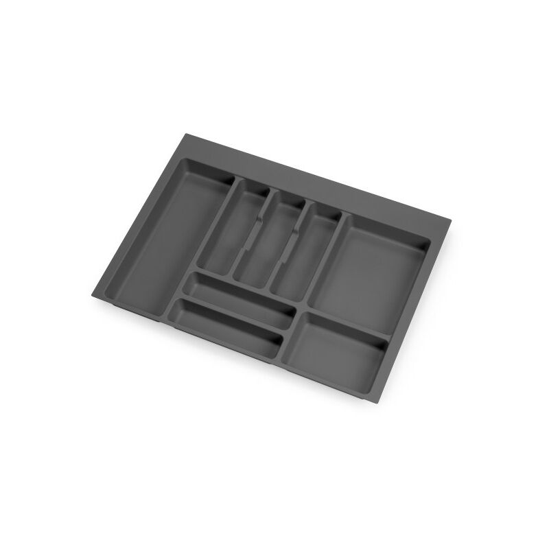 Range-couvert Optima pour tiroir de cuisine Vertex/Concept 500, module 700 mm .Panneau 16mm, Plastique, gris anthracite - Emuca