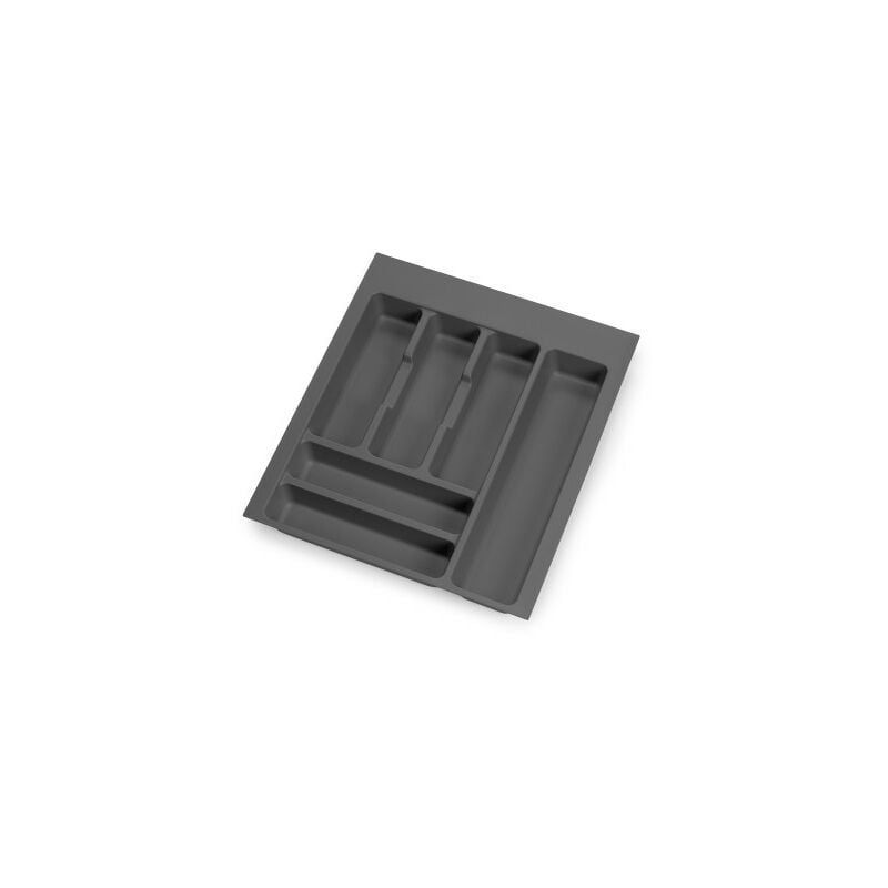 Range-couvert Optima pour tiroir de cuisine Vertex/Concept 500, module 450 mm .Panneau 16mm, Plastique, gris anthracite - Emuca