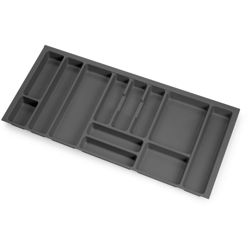 Range-couvert Optima pour tiroir de cuisine Vertex/Concept 500, module 1000 mm, Panneau 16mm, Plastique, gris anthracite - Plastique gris antracite