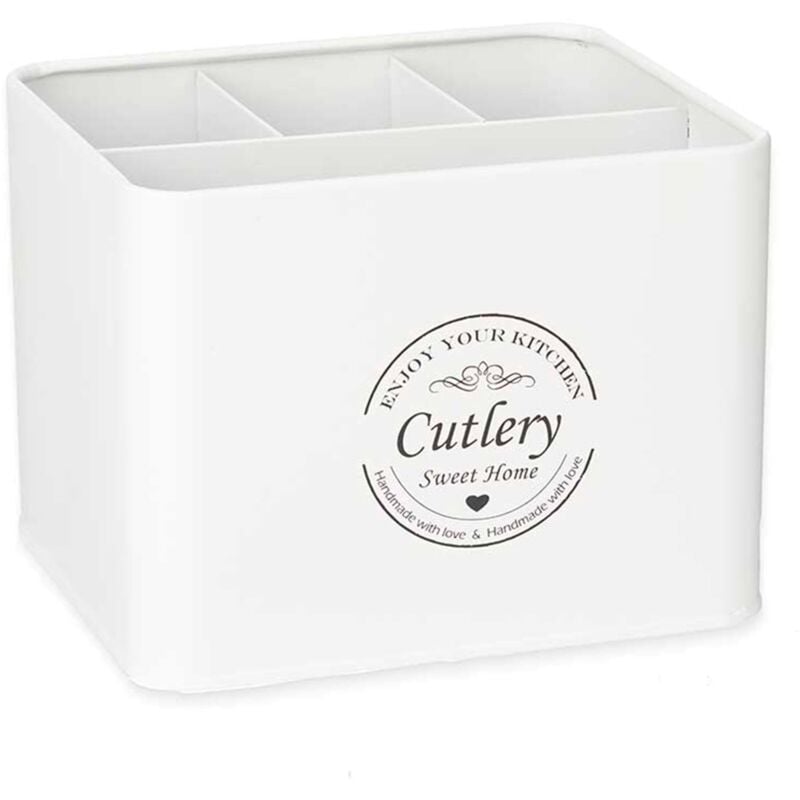 Range-couverts en métal 4 trous carrés blancs collection kinvara