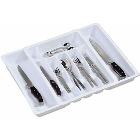 Range couverts extensible - Blanc - De 29 à 50 cm - Livraison gratuite