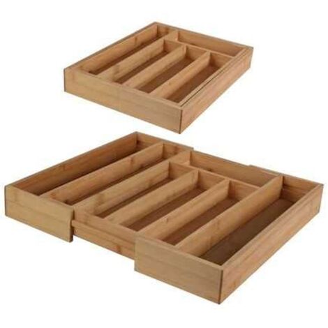 Range-couverts extensible en bambou 7 compartiments
