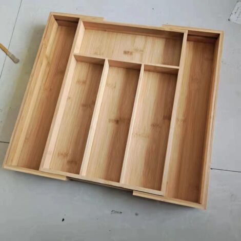 range-couverts Extensible En Bambou De 5  7 Compartiments Hxlxp : 5 X 48,5 X 37 Cm Tiroir De Cuisine Ajustable De 31  48,5 Cm Organiseur De Tiroir