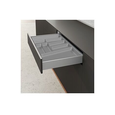 Range-couverts OrgaTray 740 - profondeur 450 - largeur extérieur meuble 600 mm - Argent - HETTICH