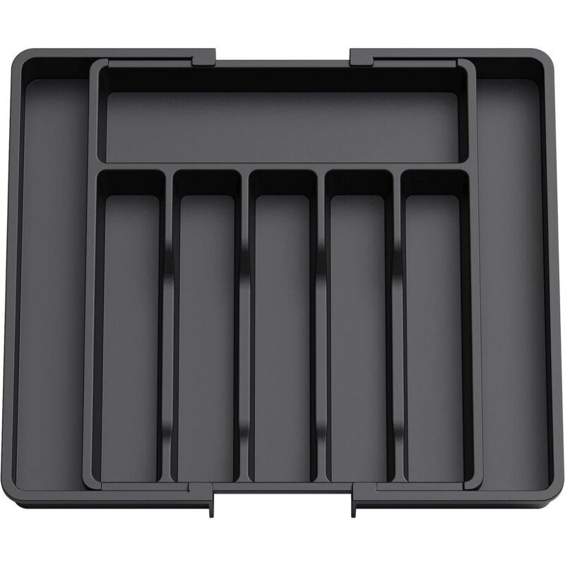 Range Couverts, Plateau d'Ustensiles Extensible pour Tiroir, Organisateur de Tiroir Réglable pour la Cuisine, Rangement Compact en Plastique pour