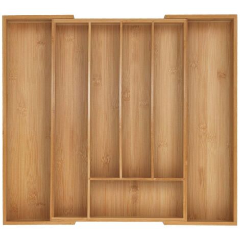 Range couverts reglable en bambou pour tiroirs
