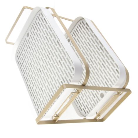 [Range-Cup Drainer Rack] Mehrschichtiges Abtropfgestell mit herausnehmbarer Abtropfschale für Trinkgläser, Flaschen und Schüsseln – Kohlenstoffstahl & PP, Weißgold, 1000 g/2,2 lb