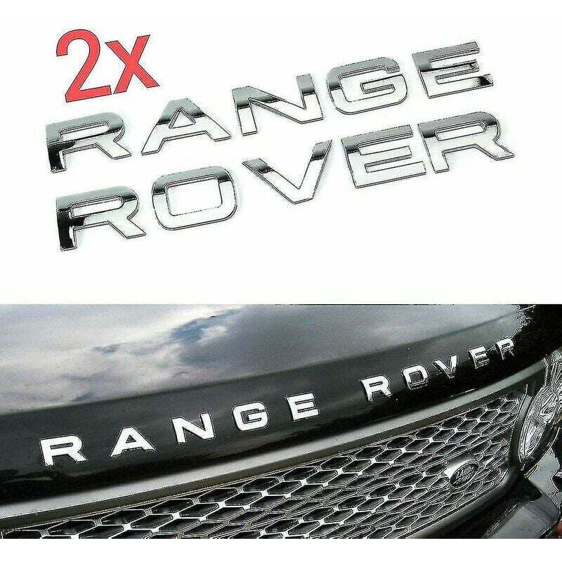 Range Rover Chrome Front Grille Emblem, Bonnet & Tailgate Script Emblem (2 Pack)