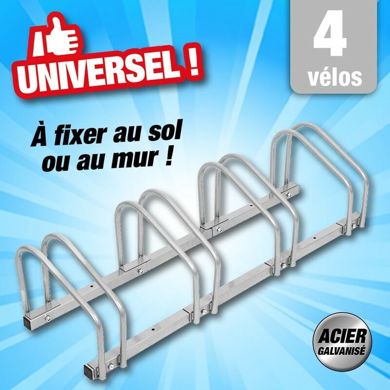 Outiror - Range vélos 4 emplacements en acier galvanisé