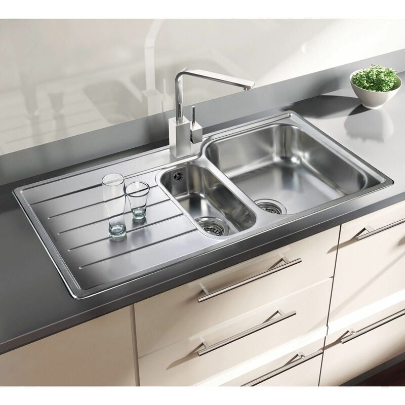 Image of Rangemaster - Oakland Kitchen Sink 1.5 Bowl Left Hand Stainless Steel Inset Waste