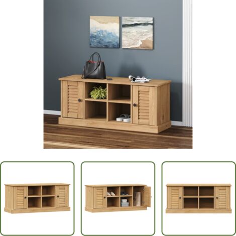 Rangement à chaussures -  Banc à chaussures VIGO 106x35x45 cm bois massif de pin