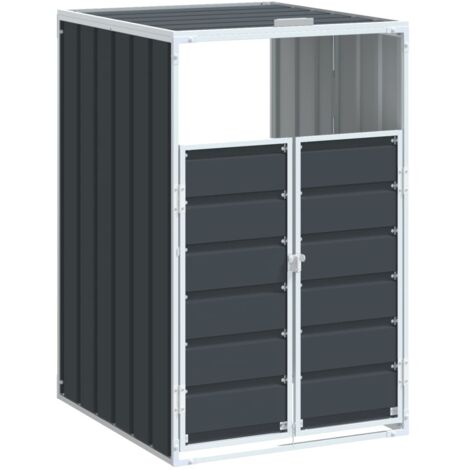Rangement à roulettes pour poubelles pour bac unique acier CFW64074