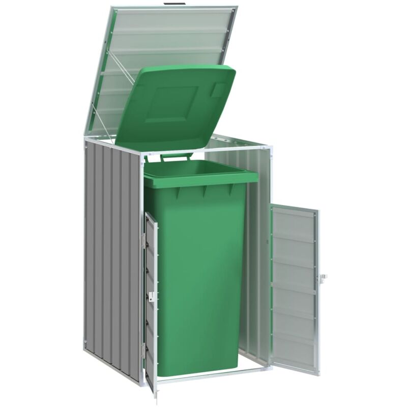 vidaXL Mülltonnenbox für 1 Tonne Grau 72x81x115 cm Stahl