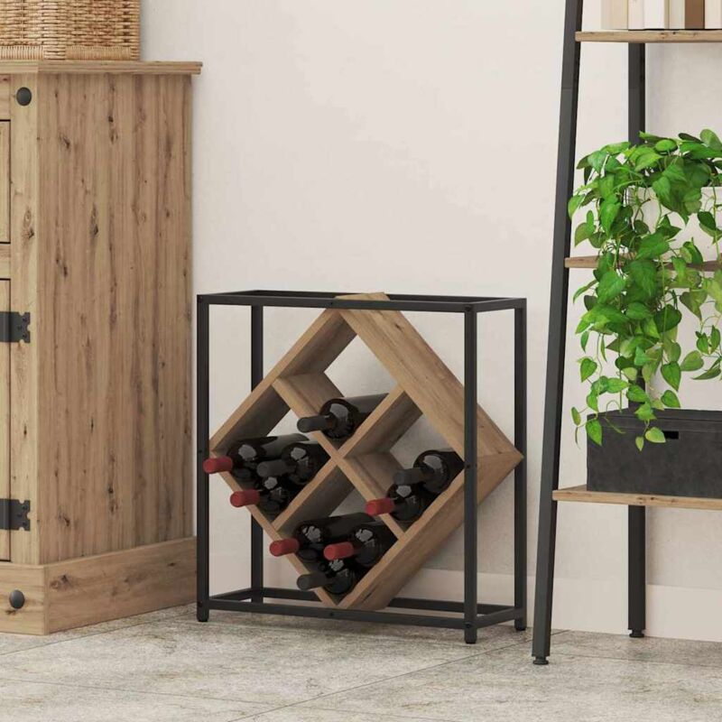 Étagère à vin chêne artisanal 51 x 18 x 52,5 cm