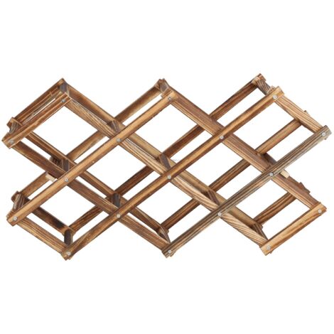 Rangement à vin pliable et élégant, grande capacité pour 10 bouteilles, en bois design