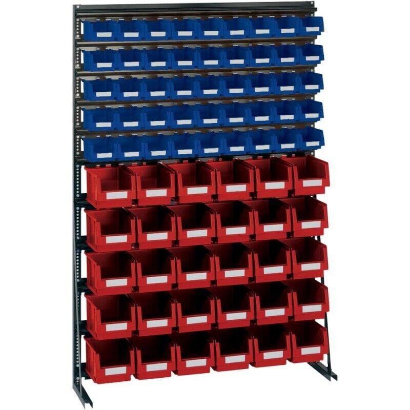 Lakape - Rangement ateliers Vario-Regal V12B avec 75 PLK-Boites bl/rouge