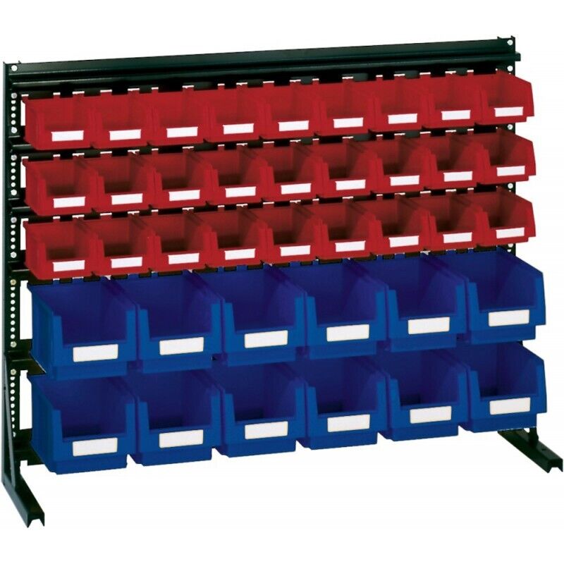 Rangement ateliers Vario-Regal V6B avec 39 PLK-Boites, bl/rouge