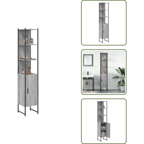 Rangement bain - vidaXL Armoire de salle de bain sonoma gris bois d'ingénierie - Armoire bois