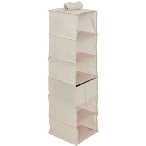 Rangement chaussures  6 cases avec panier beige 127x30cm - 5five
