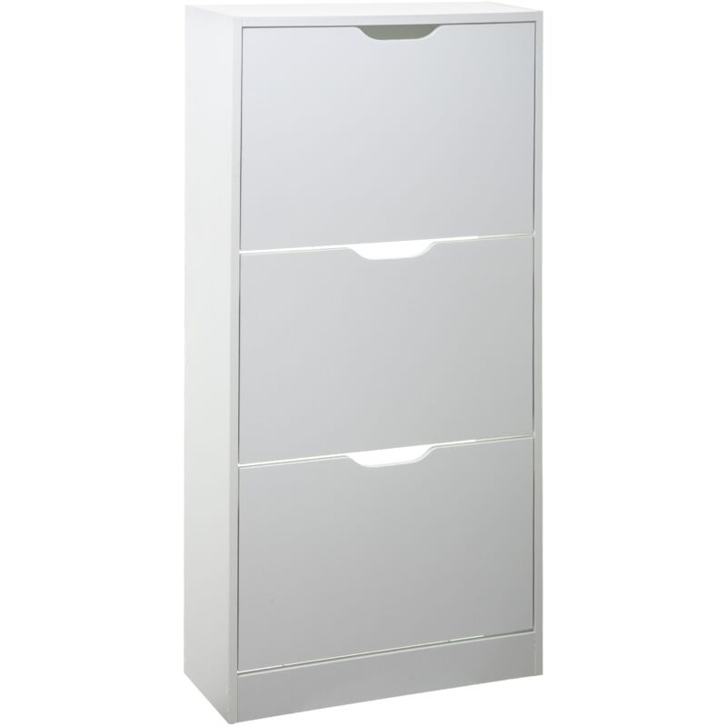 5Five Simply Smart – Meuble à chaussures blanc 3 tiroirs – Capacité 18 paires – Dimensions 115 x 60 x 24 cm – Bois MDF moderne pour entrée ou couloir