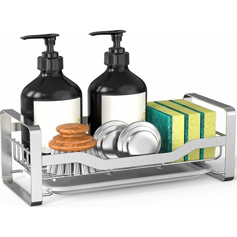 Debuns - Rangement Cuisine sous Evier Porte Eponge Accessoires sous Etagere Support Gain de Place Range Organisation Panier Bac de Organisateur