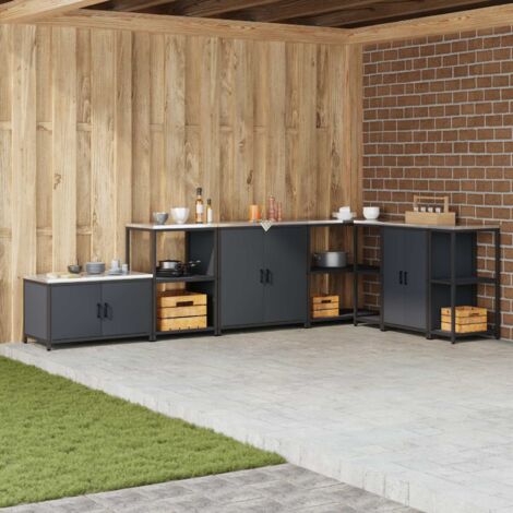 Rangement de cuisine-Meuble de cuisine-Armoire de rangement Anthracite 60 x 50 x 92 cm Acier 630559