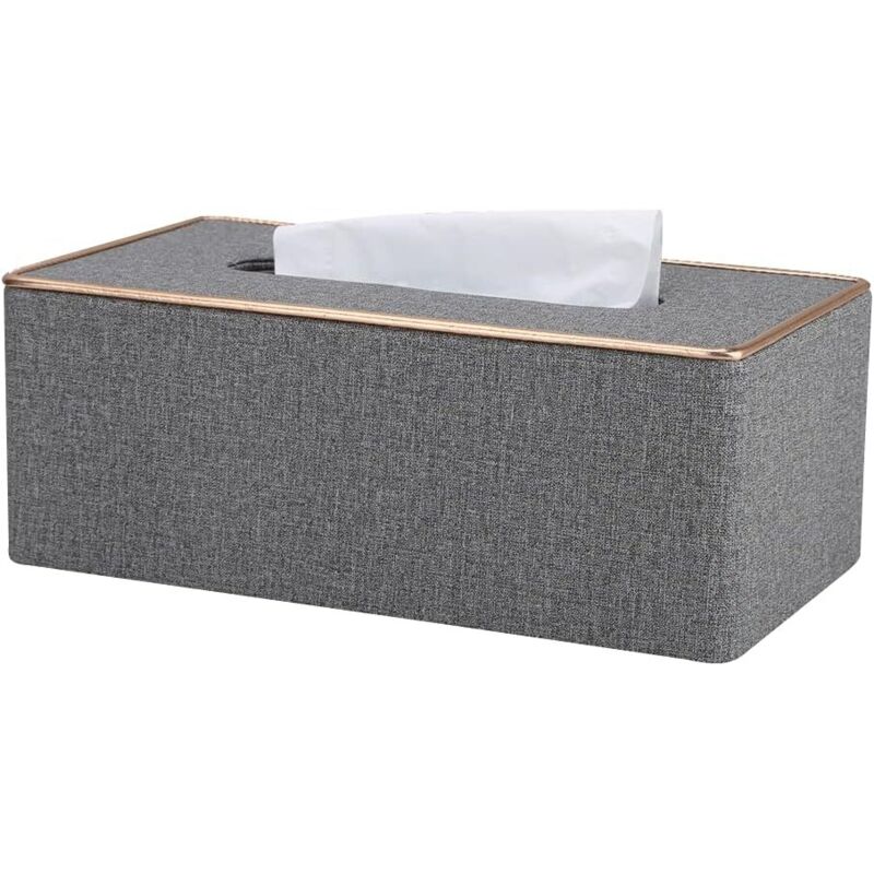 Boîtes à mouchoirs en cuir pu, distributeur de mouchoirs en papier rectangulaire pour voiture à domicile (gris)