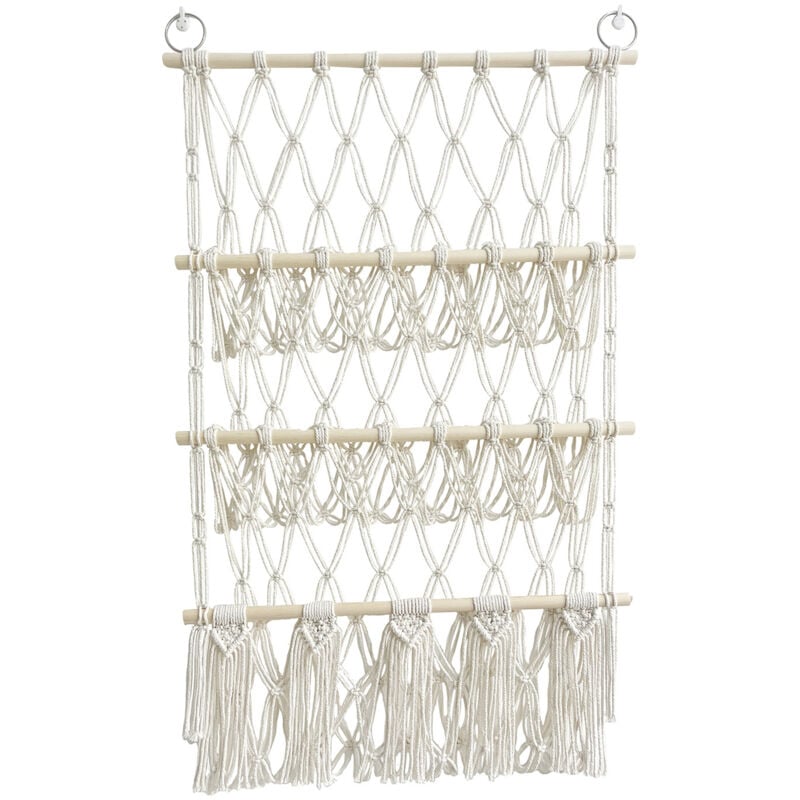 Hoerfuriy - Rangement de jouets en peluche, organisateur suspendu pour chambre d'enfant, hamac, corde en coton tissée à la main, organisateur