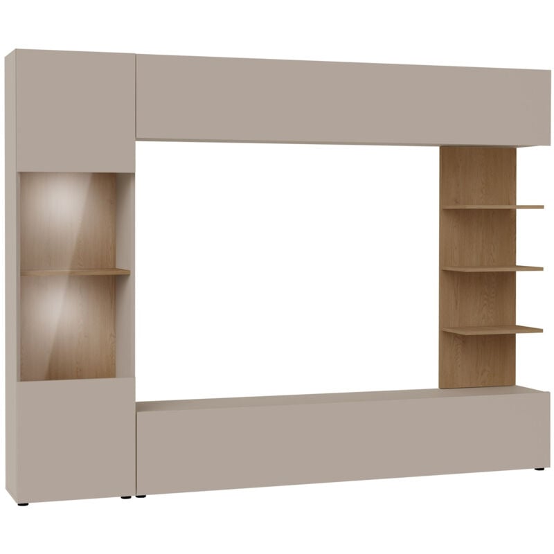 Ensemble de salon Comfivo 210, Cachemire + Chêne