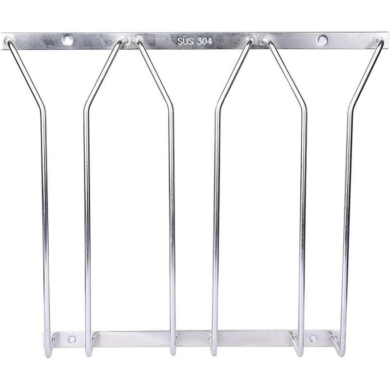 Rangement de verre de vin de 3 rangées grille de suspension de fil support de support de verres à pied en acier inoxydable sous le cabinet 27CM