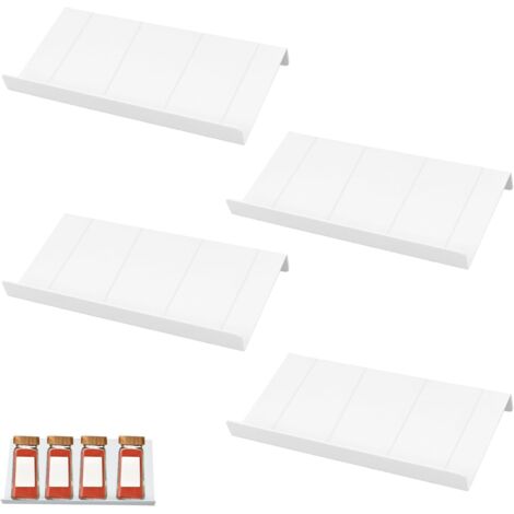 Rangement Epices Cuisine Tiroir,étagère Epices en Escaliers,Organisateur Epices pour Comptoir Tiroir,4 Pièces,Blanc